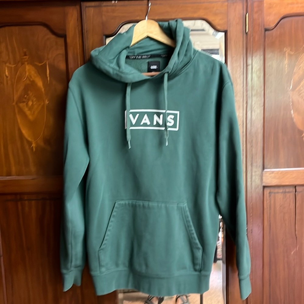 Vans hoodie, green pullover sweatshirt sweater, long sleeve men’s small